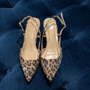 Target Leopard Print Pointed Slingback Heels - Brown/Black